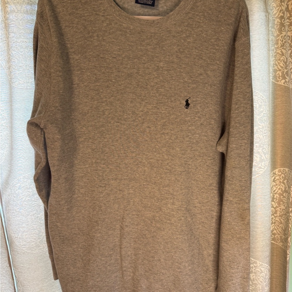 Polo Ralph Lauren Sleepwear Men’s Top Waffle Knit Gray. Size Large EUC - Picture 2 of 6